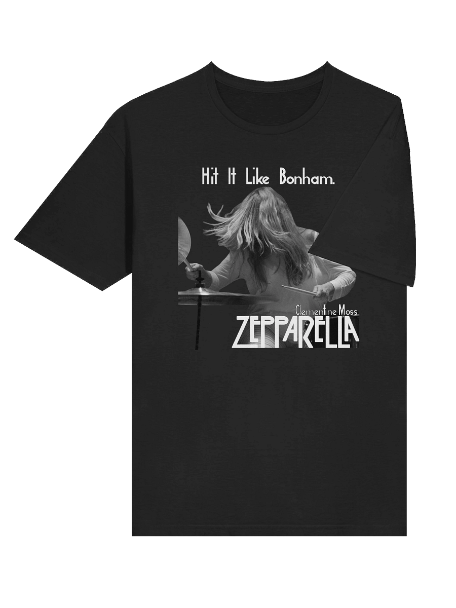 Hit It Like Bonham - Clementine Moss - Tee Black and White Design product image (6)