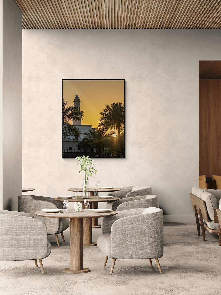 Golden Madinah – Islamic Wall Art of Sunset Over Masjid in Madinah product image (4)