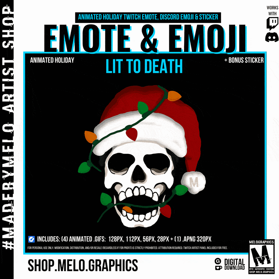 Holiday - Twitch/Discord Animated Emotes, Emojis, Sticker 2pk | #MadeByMELO product image (4)