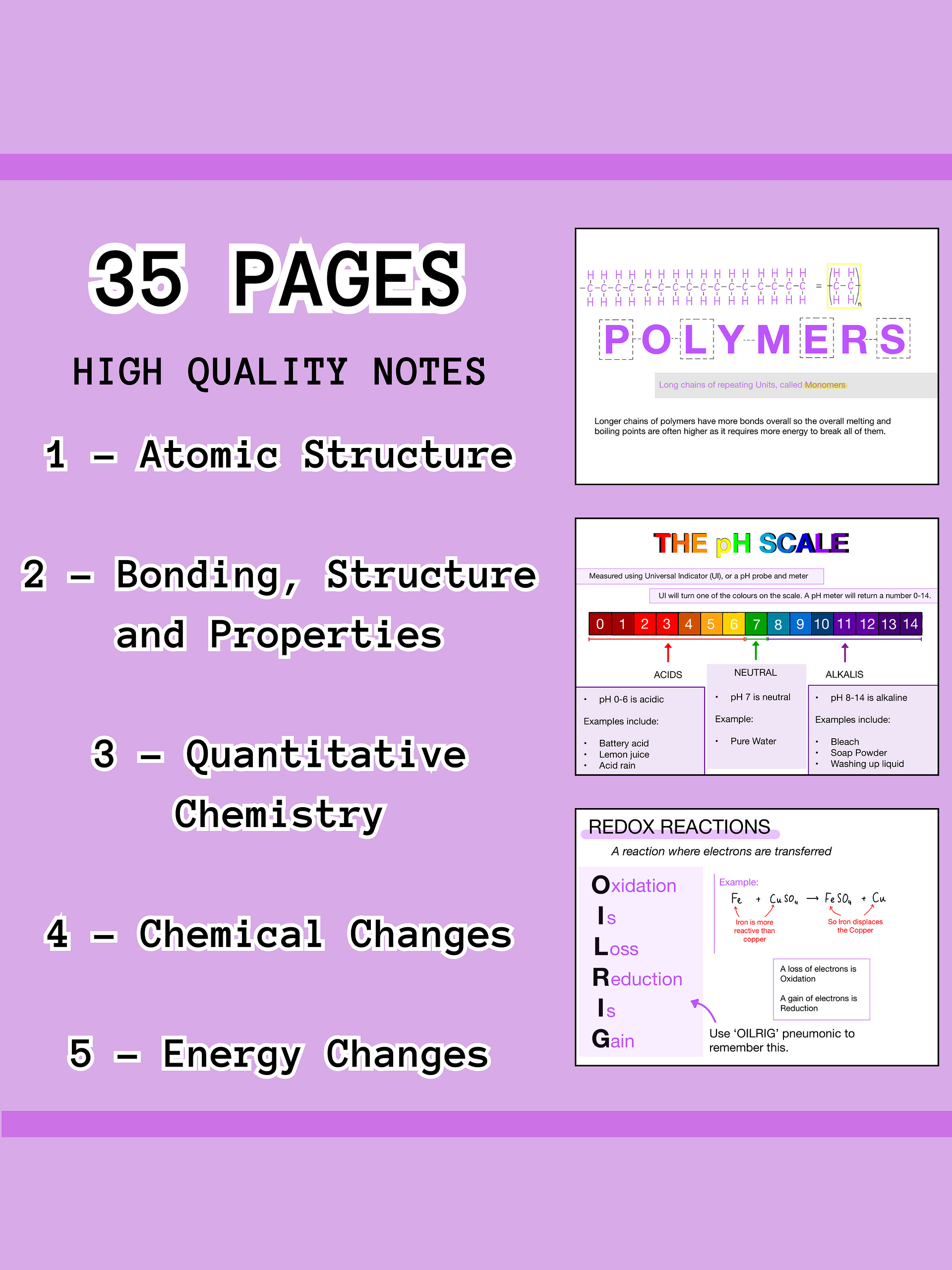 AQA GCSE Chemistry Paper 1 Revision Notes (35 Pages) | Revision Made Easy product image (2)