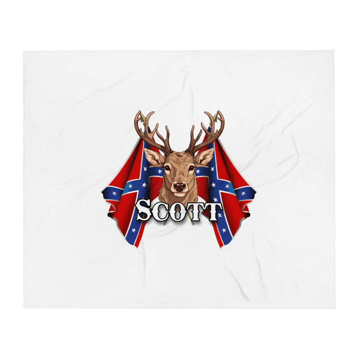 "Scott" Last Name Rebel Redneck Deer - Throw Blanket product image (1)