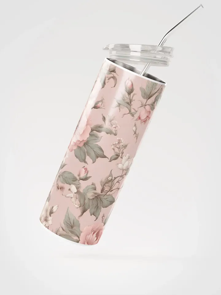 Charming Vintage Pink Coquette Tumbler: Sustainable Stainless Steel with Straw product image (2)