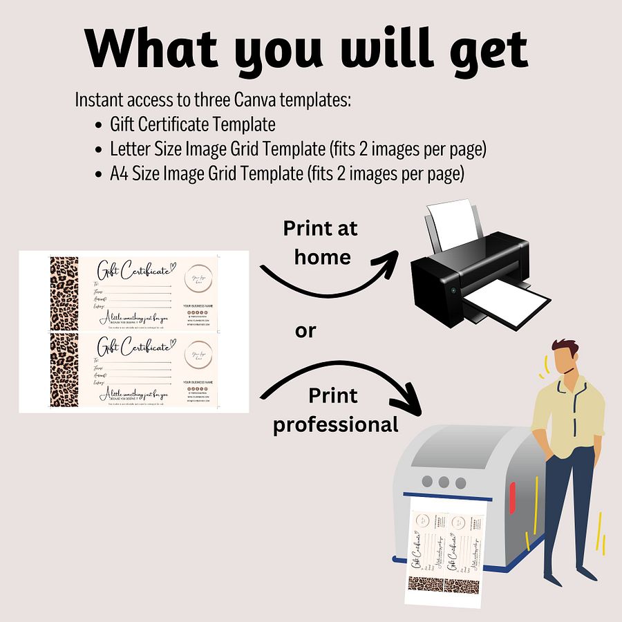 Leopard - Gift Certificate Template product image (5)