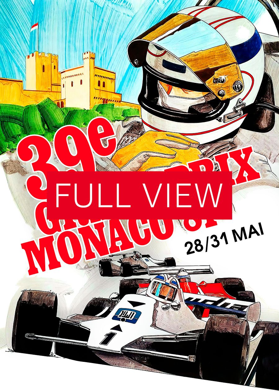 Monaco Vintage F1 Grand Prix, 1981 poster — Vintage Formula 1 poster, Monaco Grand Prix poster, retro travel poster product image (3)