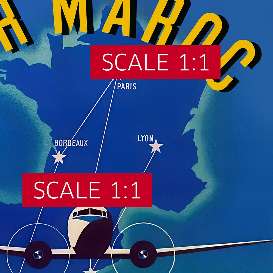 Morocco, Air Maroc, 1950 (Rare poster, Enhanced) — retro travel poster, vintage travel print product image (4)