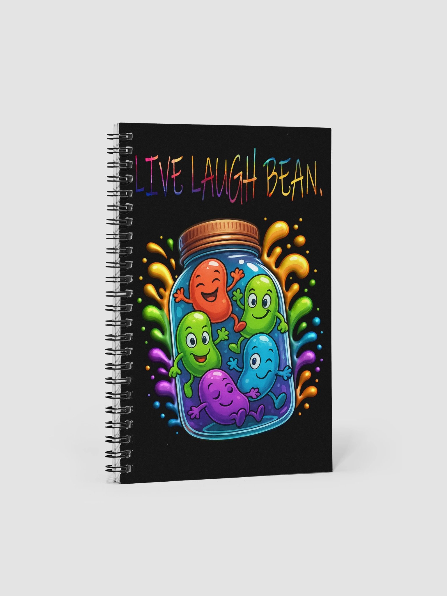 🌈✨ Live, Laugh, Bean – Colour Splash Notepad 🫘📝 product image (1)