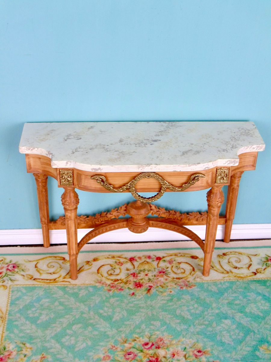 1:6 scale console table for 12” fashion dolls OAK color product image (3)