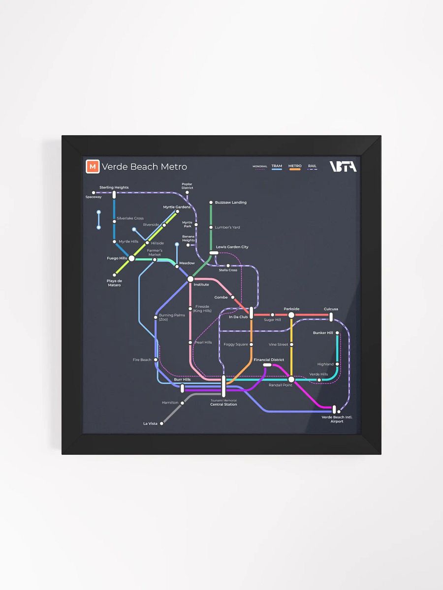 Verde Beach Metro Map (Dark) product image (1)