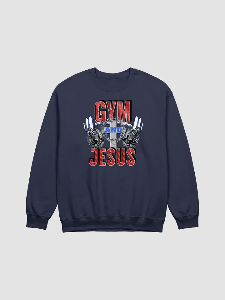 Gym And Jesus Weightlifting Soft-Spun Classic Crewneck Sweatshirt product image (13)