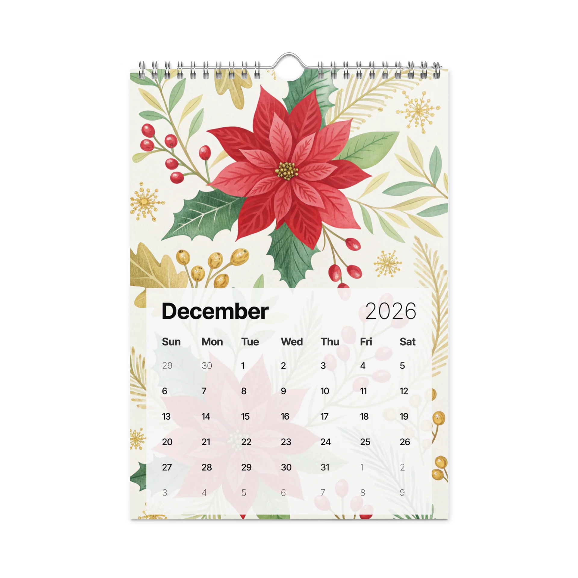 Blooming Seasons – Floral Patterned Wall Calendar 2026 (Gouache Art Edition) product image (4)