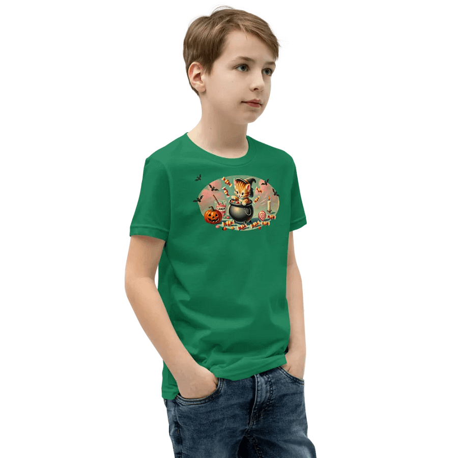 Halloween Cauldron Kitten Kids T-Shirt product image (32)