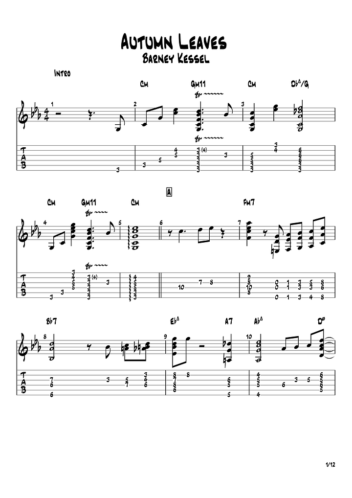 [Transcription GP] Autumn Leaves - Barney Kessel product image (2)