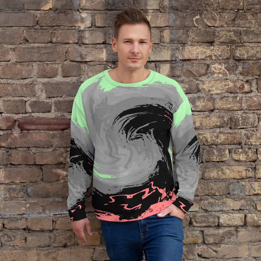 Abstract Swirling Energetic Melting Forest Unisex Sweatshirt product image (3)