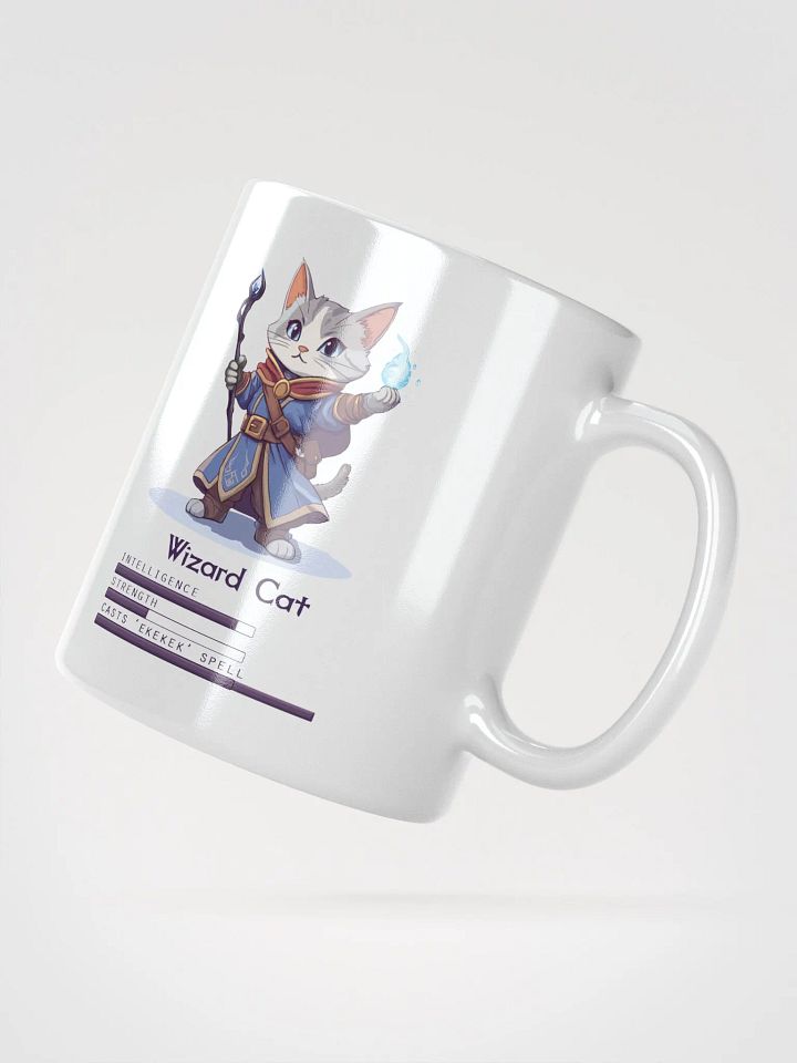 RPG Wizard Cat white ceramic mug 11oz 15oz 20oz for gamers and cat lovers product image (4)