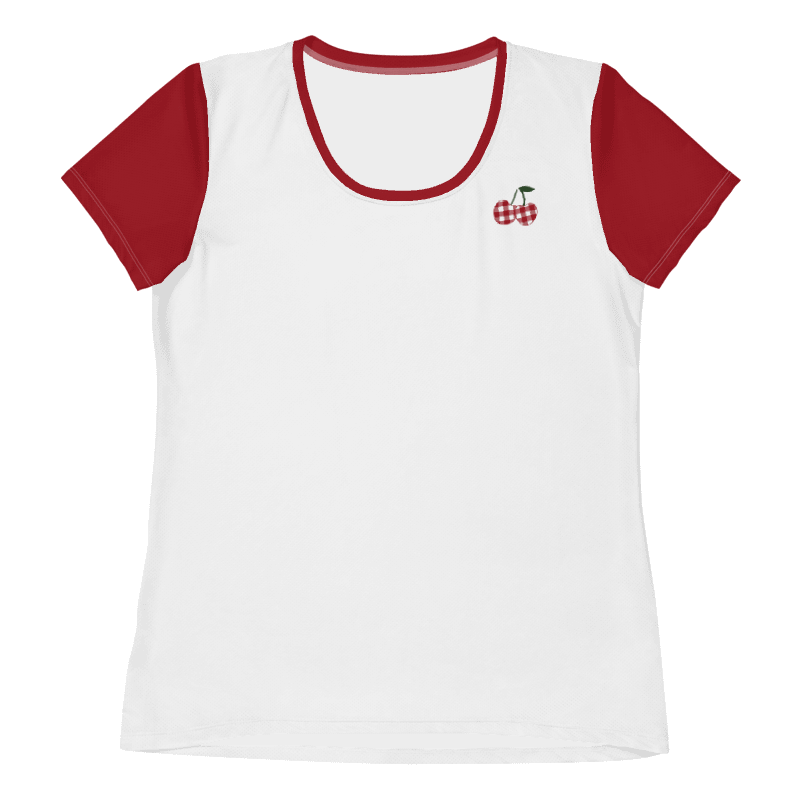 Women's Athletic Short Sleeve Tee, With Gingham Cherries product image (5)