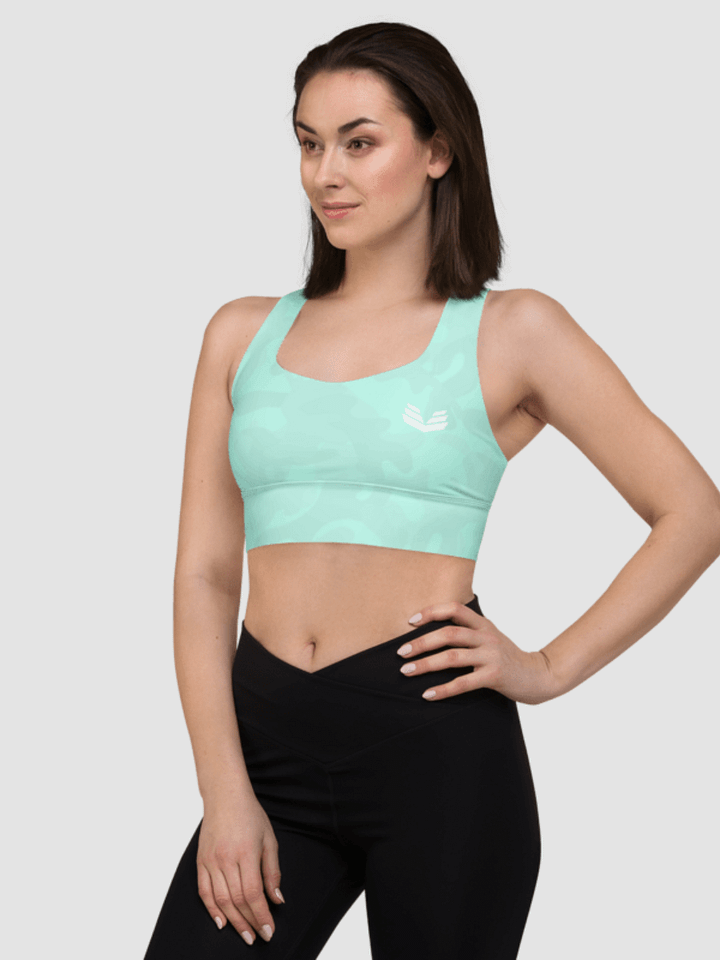 Longline Sports Bra - Mint Camo product image (2)