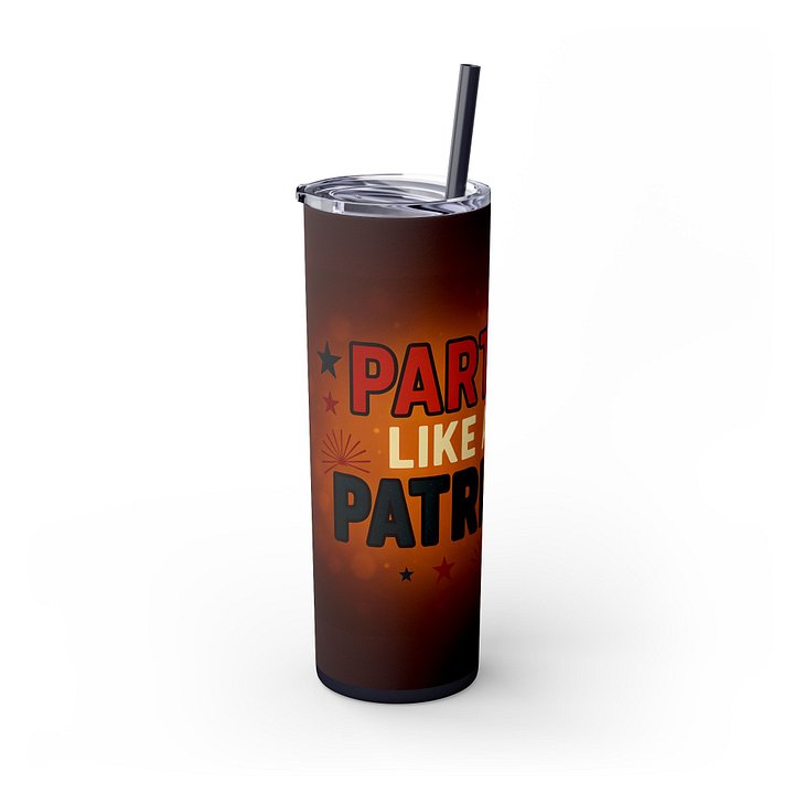 4th of July Tumbler Wrap - Party Like a Patriot 20oz Sublimation PNG | Independence Day Beer Mug Tumbler Design | Digital Download product image (2)