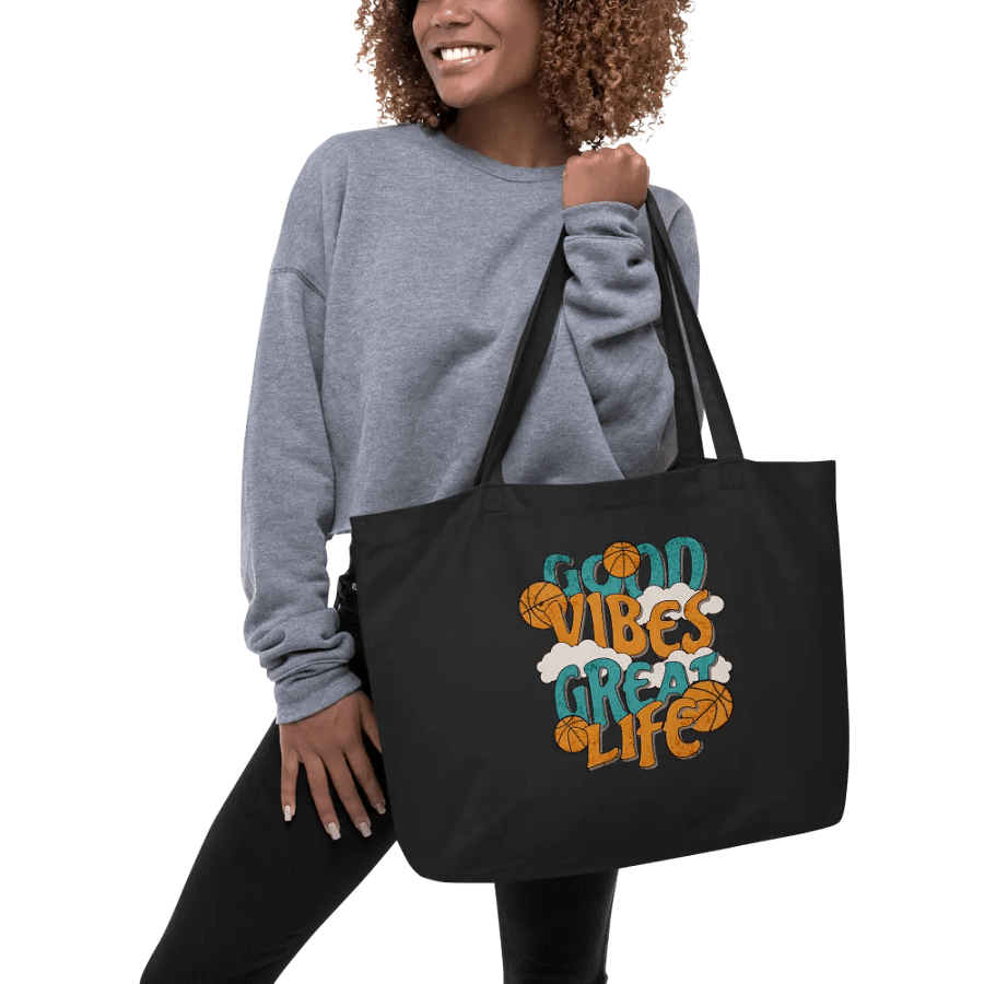 Good Vibes Great Life Basketball Organic Tote product image (3)