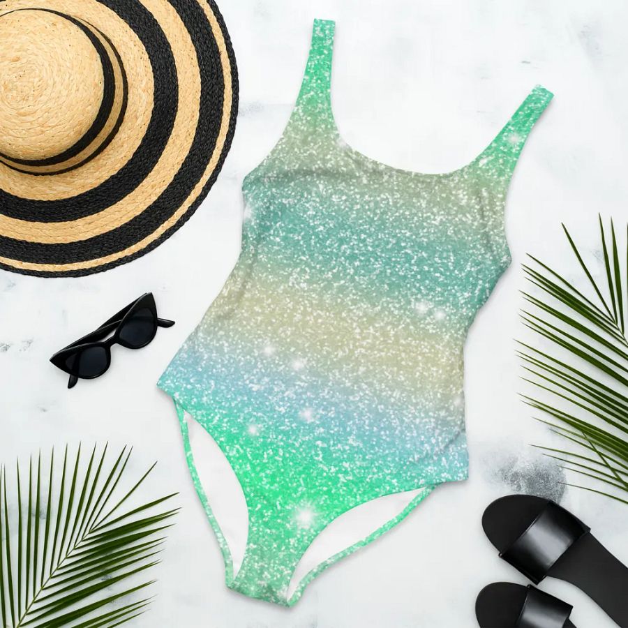 Glitter Unicorn Texture Design One Piece Swimsuit (2) product image (4)