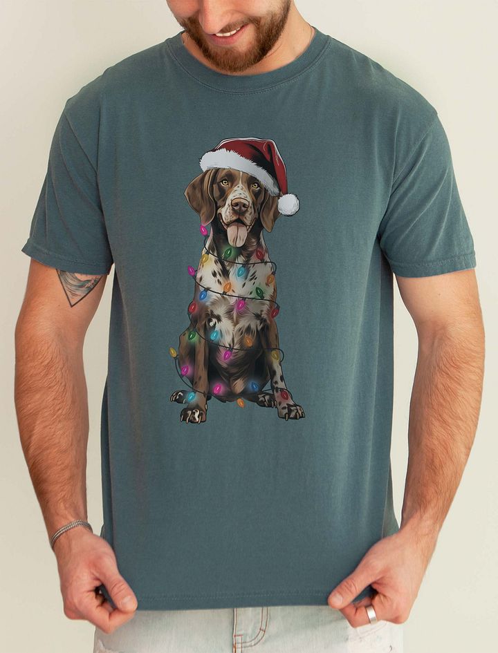 Funny German Shorthaired Pointer(2) Christmas T-Shirt for GSP Paw-rents product image (1)