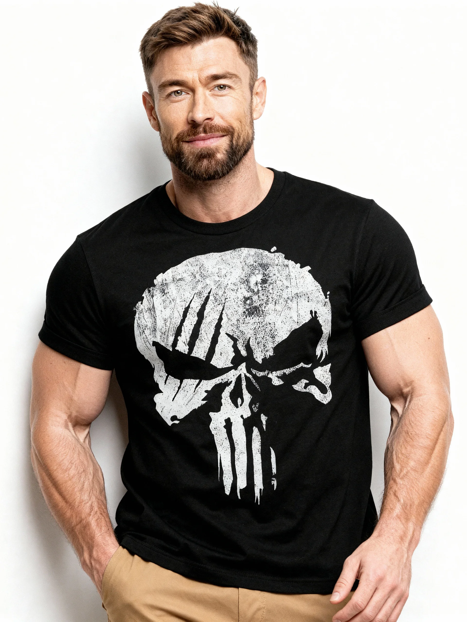 Black and White Skull T-Shirt product image (2)