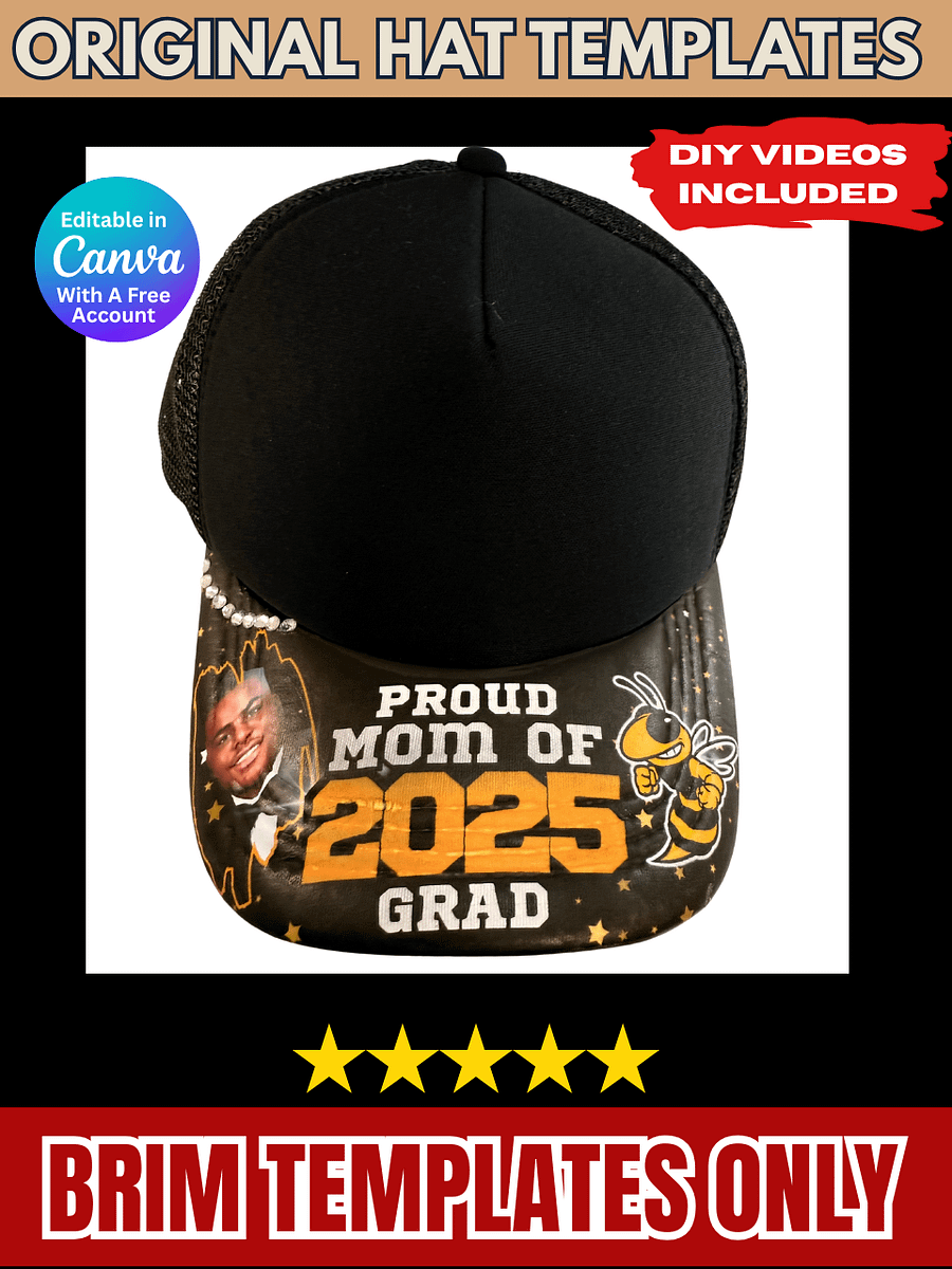 How to add an Image to the Bottom Brim of Your Hat - Original Templates and Videos - PDF PSD PNG Editable in Canva product image (2)