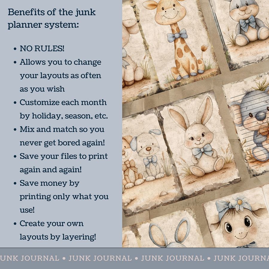 Nursery Animals - Printable Journal Pages V8 product image (4)