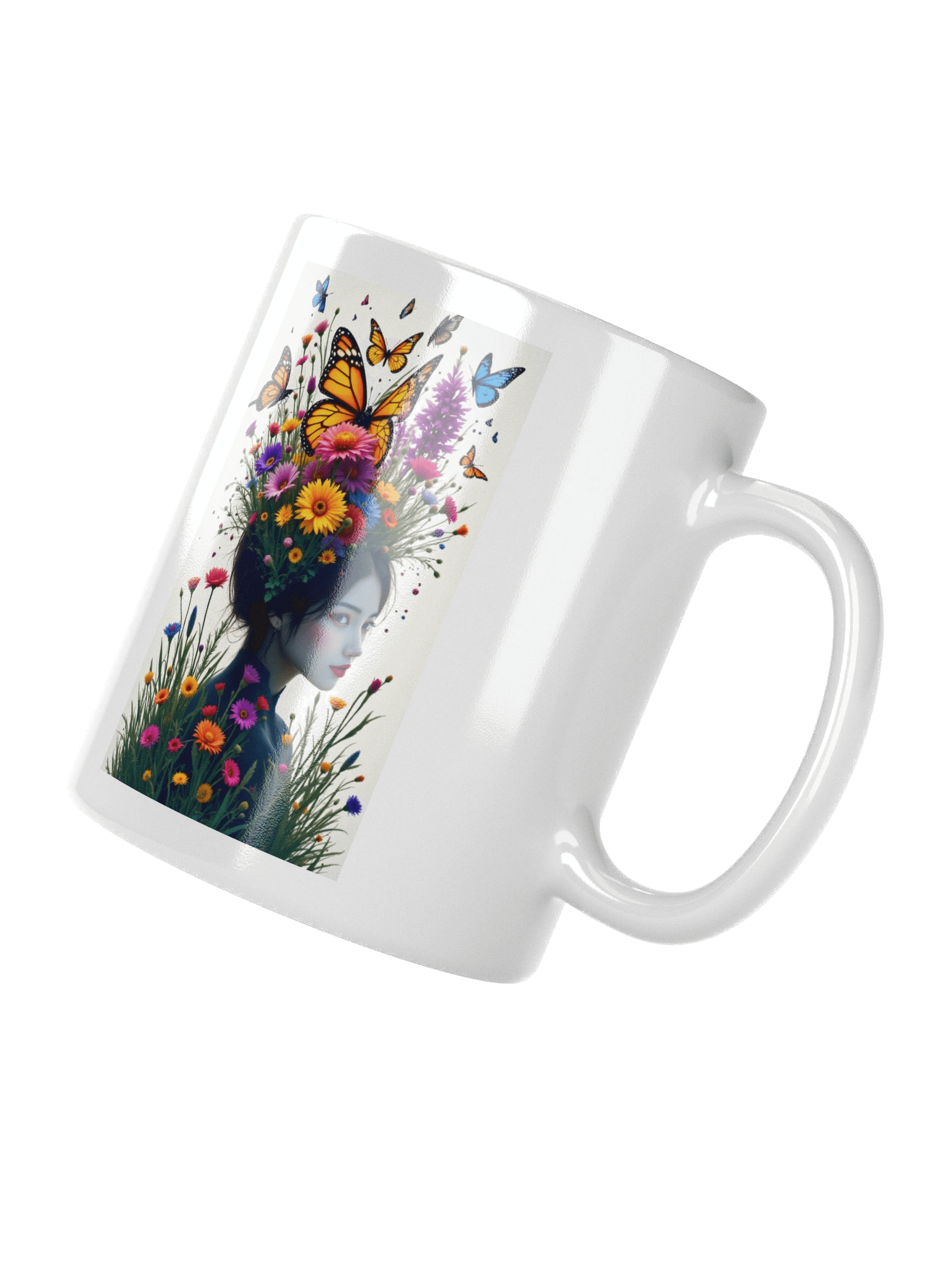 Coffee Mug Floral Fantasy Butterflies Portrait product image (3)