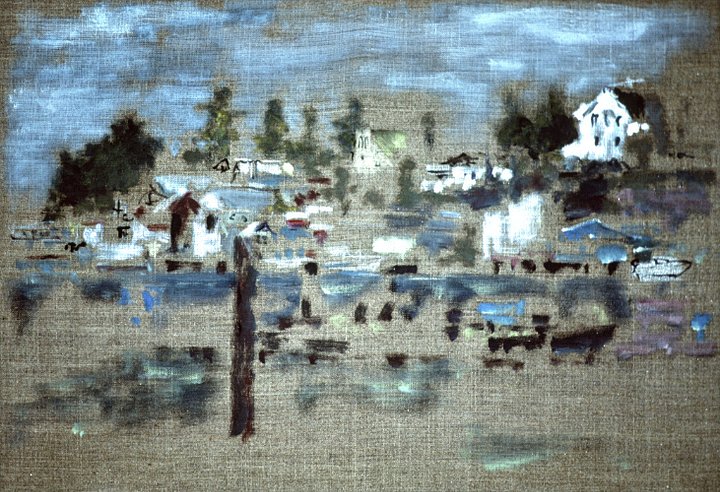 La Conner, WA from Swinomish Reservation (1988) on canvas ("16 x 24") product image (1)