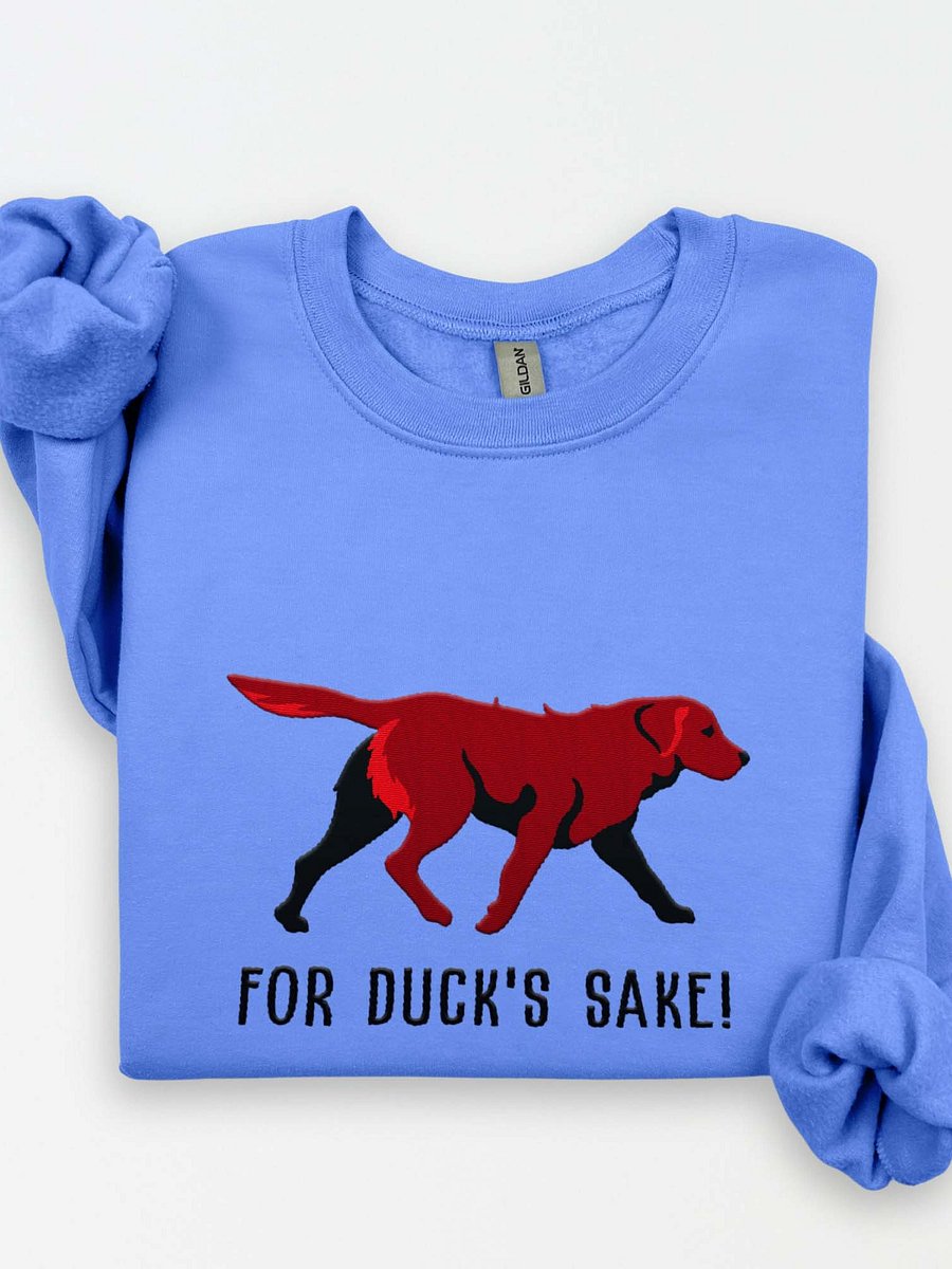 For Duck's Sake! Sweatshirt (Embroidered) of a Chesapeake Bay Retriever(Brown) product image (1)