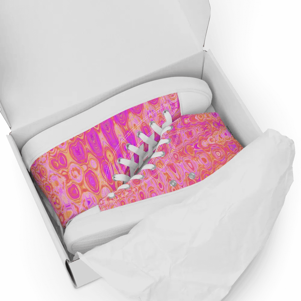 Cool Abstract Pink and Magenta Atomic Retro Zigzags High Tops for Women product image (8)