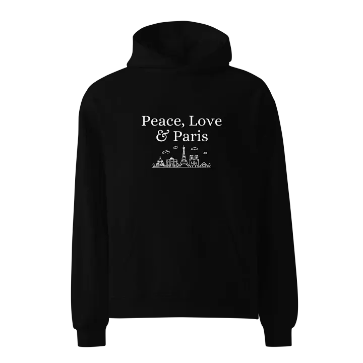 Peace, Love and Paris with Monuments Unisex Oversized Hoodie product image (2)