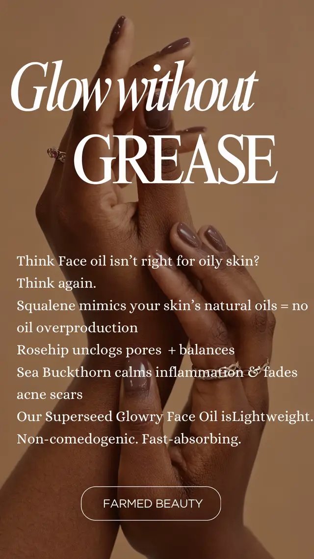 Oily skin? Don't skip the oils you just need to choose the right one. Farmed Beauty's Face Oil is lightweight, non-comedogenic, and fast-absorbing, so you get the glow without the grease. - › Squalene balances oil production - Sea Buckthorn calms breakouts & fades scars - Rosehip unclogs pores + boosts healing No heaviness. No breakouts. Just clear, nourished, radiant skin. Made for sensitive, acne-prone, and oily skin types. Tap the link in bio to shop your glow now!! #naturalskincare, #skincare, #ecofriendly, #healthyskin, #selfcare #farmedbeauty #ukskincare #skincare #uktok #ecofriendly 