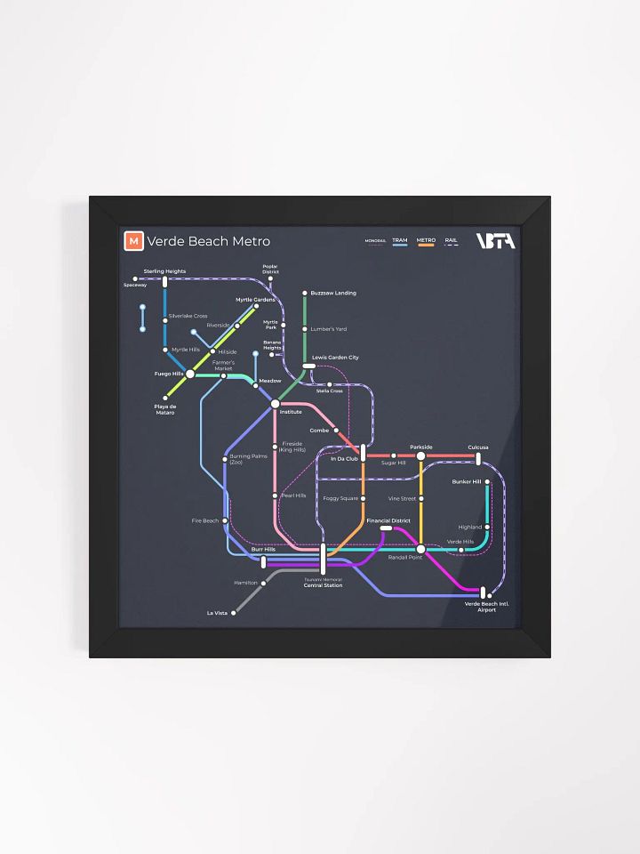 Verde Beach Metro Map (Dark) product image (1)