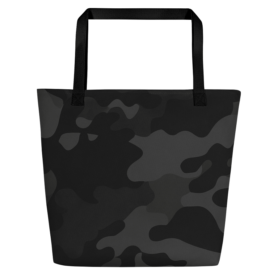 Large Tote Bag w/Pocket black camo product image (1)