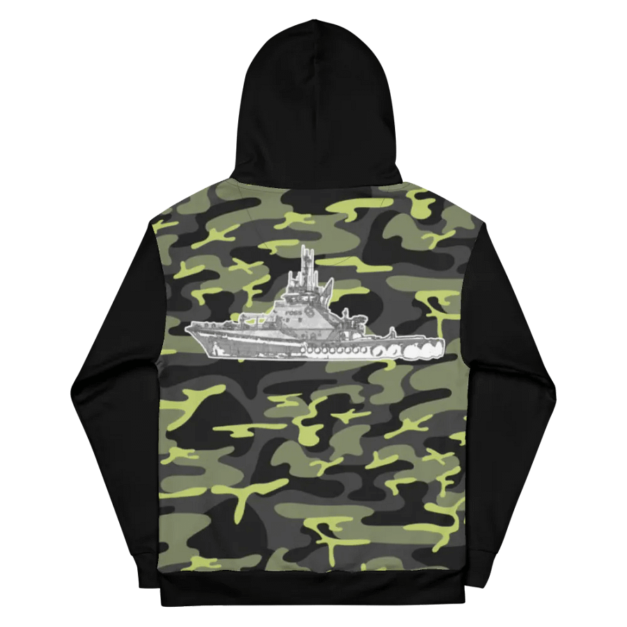 black & Green Camouflage Foss tug Sketch Hoodie product image (12)