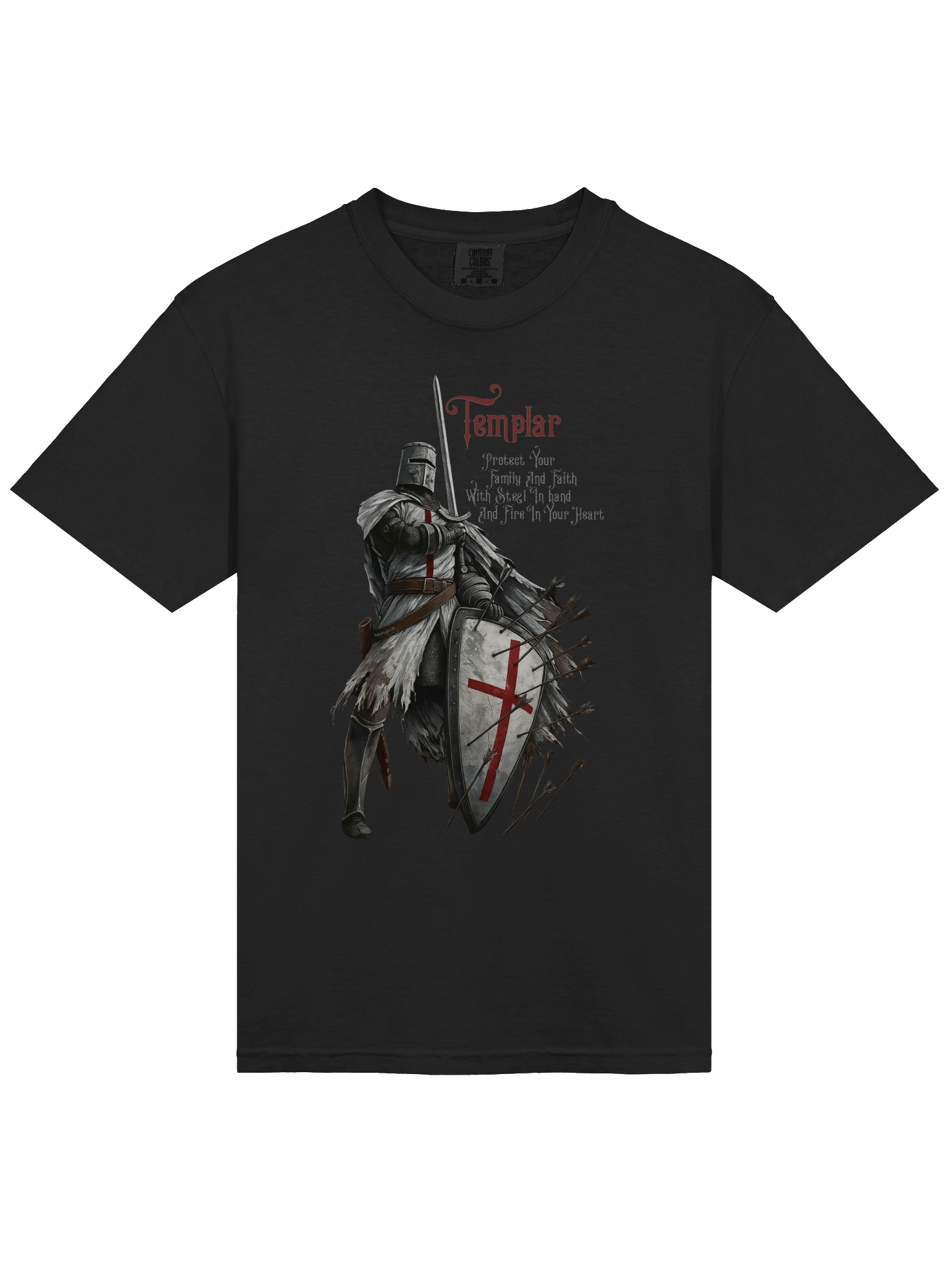 Shield the Weak, Strike the Wicked – Templar Knight Tee product image (5)