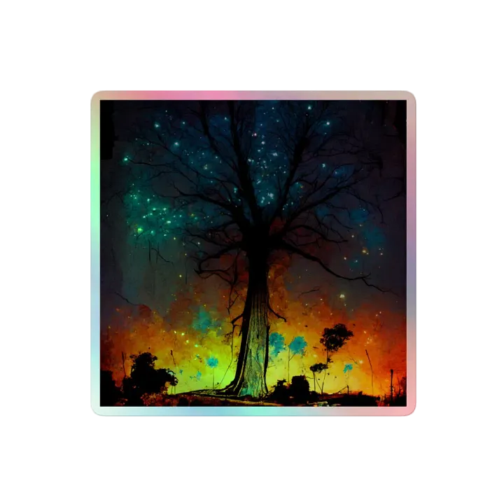 Enchanted Glowing Tree Holographic Sticker Sheet product image (2)