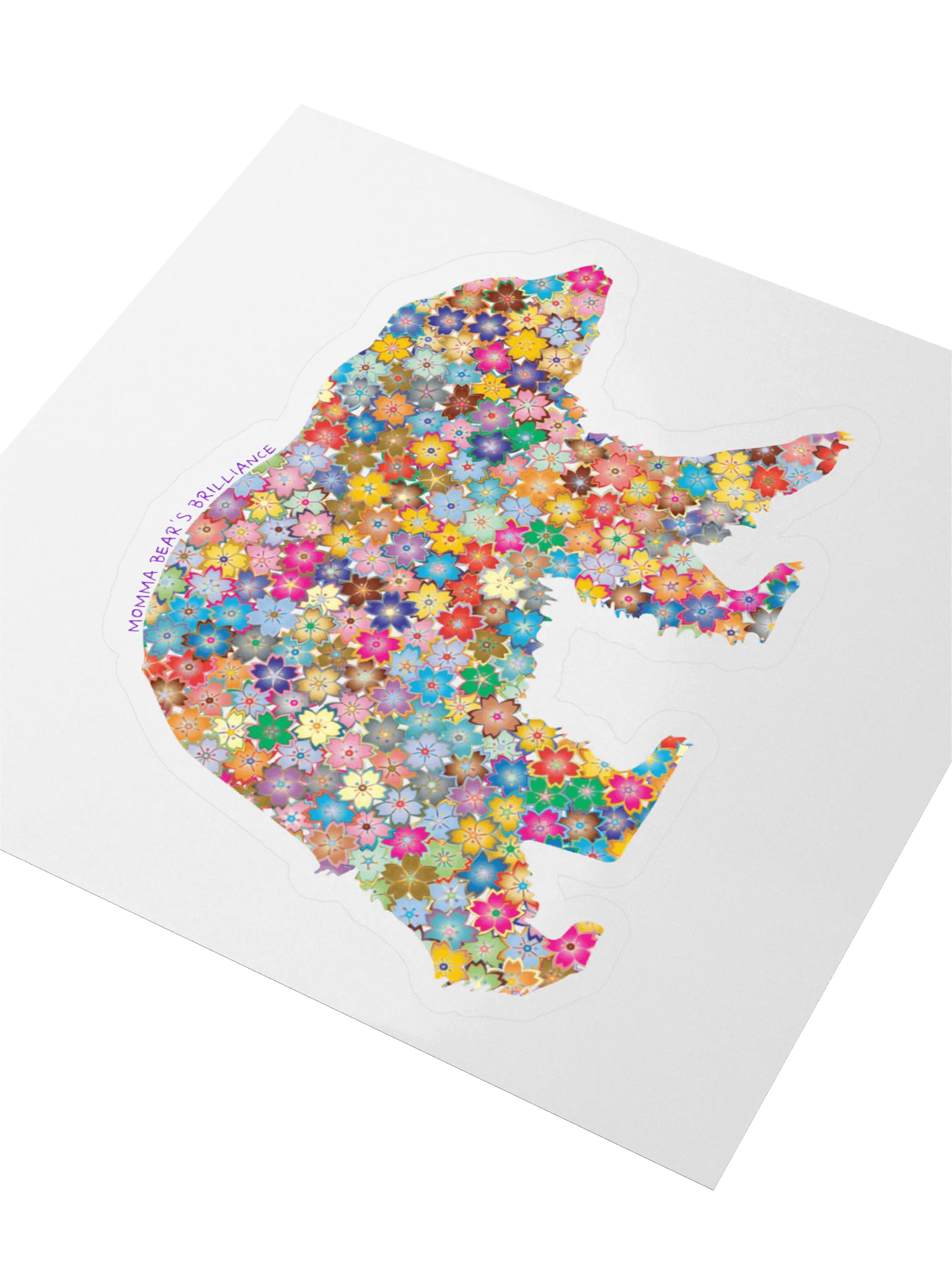 Floral Mama Bear Kiss Cut Sticker product image (3)