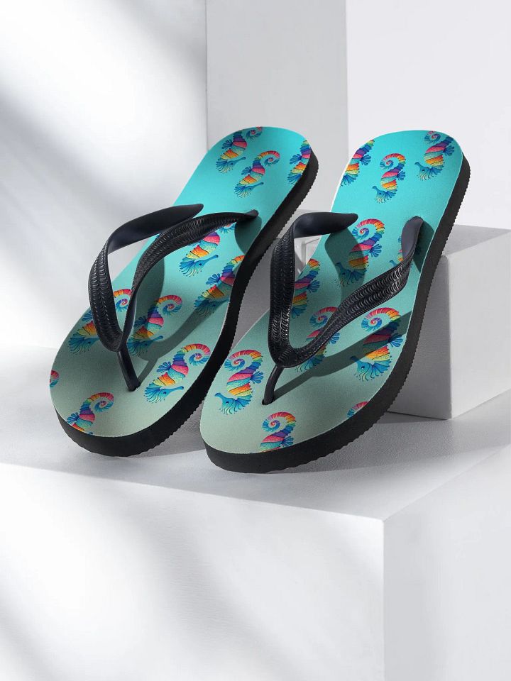 Rainbow Seahorse Flip Flops product image (2)