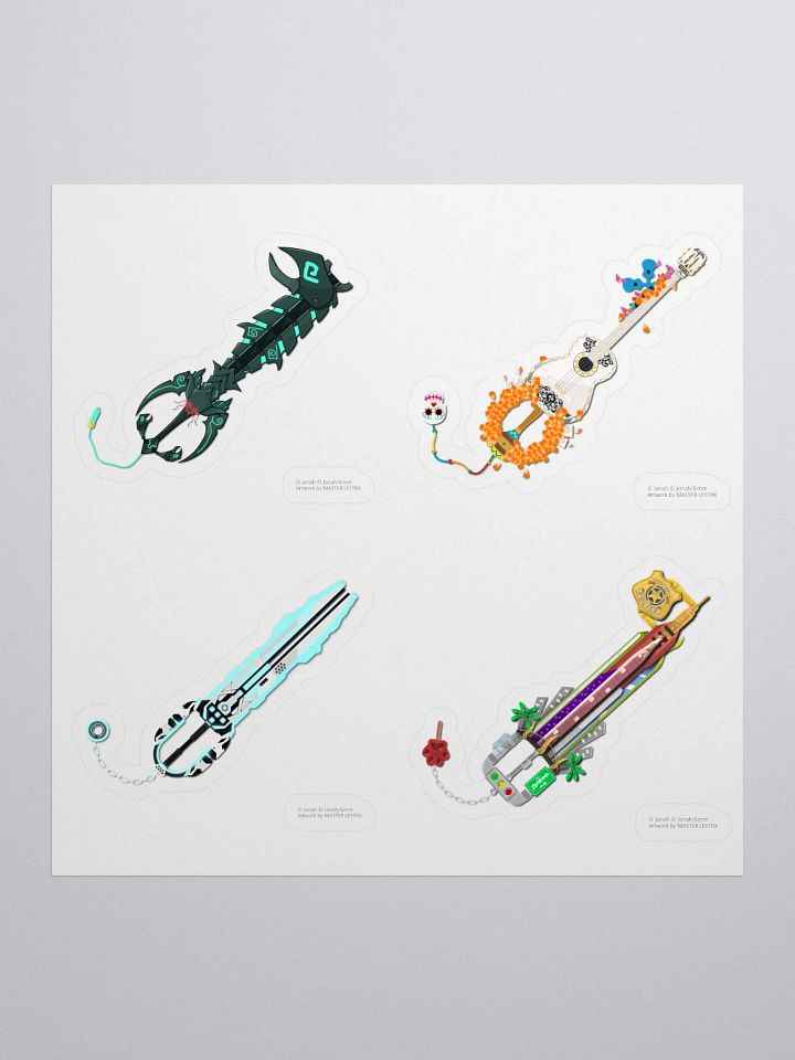 Custom Keyblade Sticker Sheet 2 - Disney Movie Keyblades product image (1)