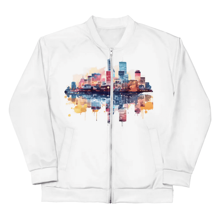 Skyline Reflections Custom Bomber Jacket product image (5)