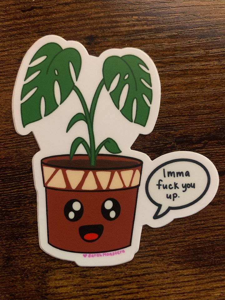 Aggro Monstera Sticker product image (1)