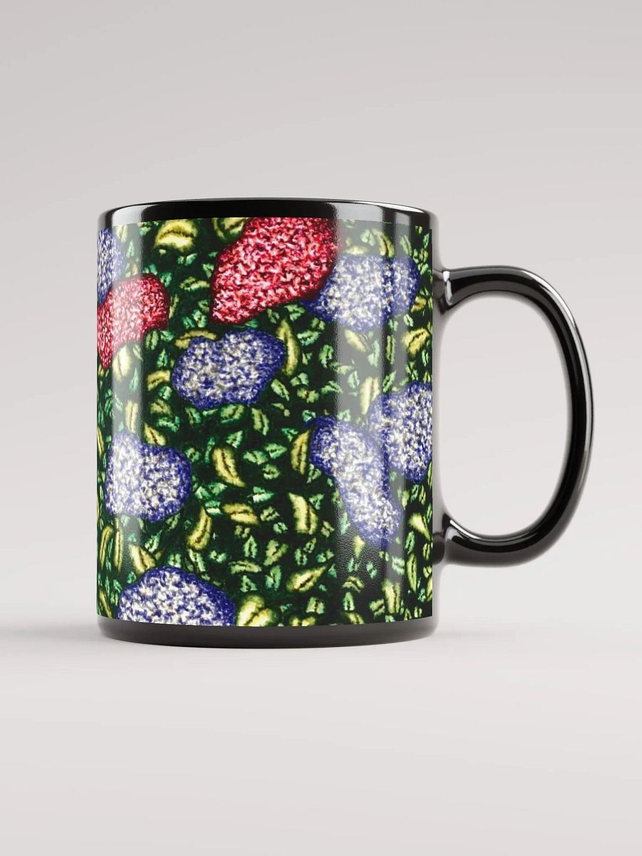 HYDRANGEAS III black glossy mug product image (5)