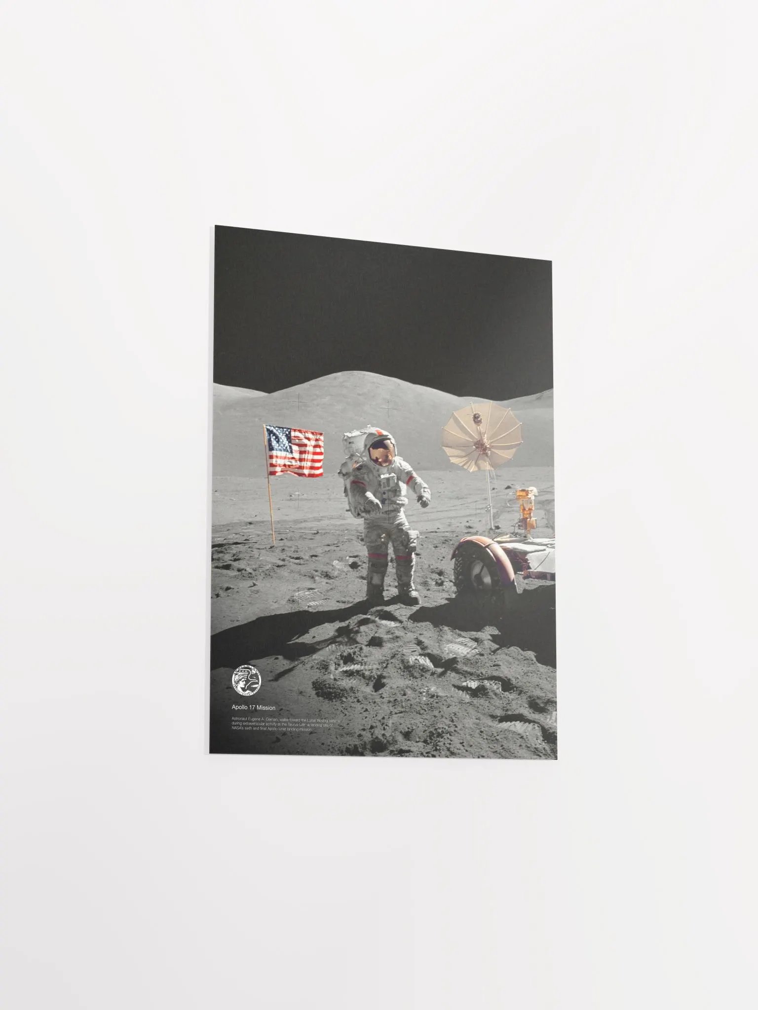 NASA Apollo 17: Astronaut Eugene A. Cernan, Last astronaut on the Moon, 1972 — space poster, space art, photo poster, NASA print product image (10)