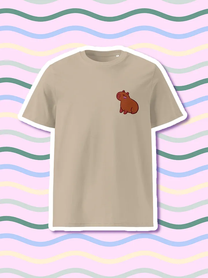 Cute Embroidered Capybara Organic Cotton T-Shirt product image (1)