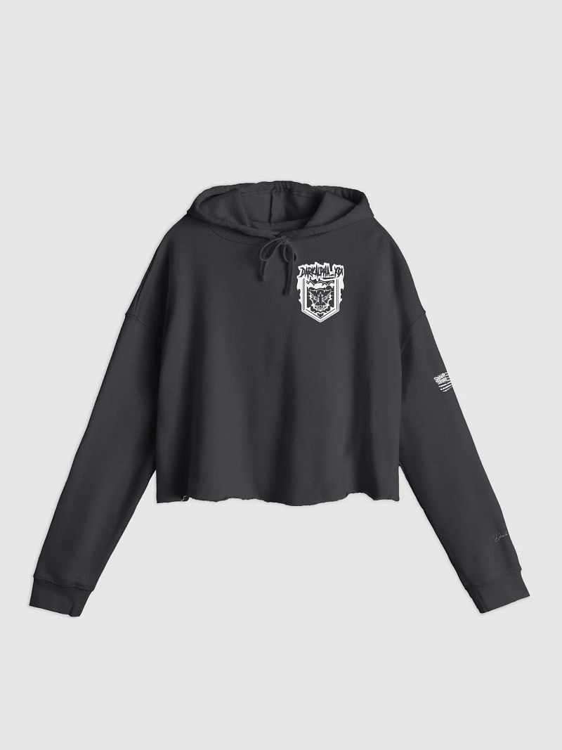 DarkAlpha American Flag/ Axe, Women’s Lightweight Cropped Hoodie