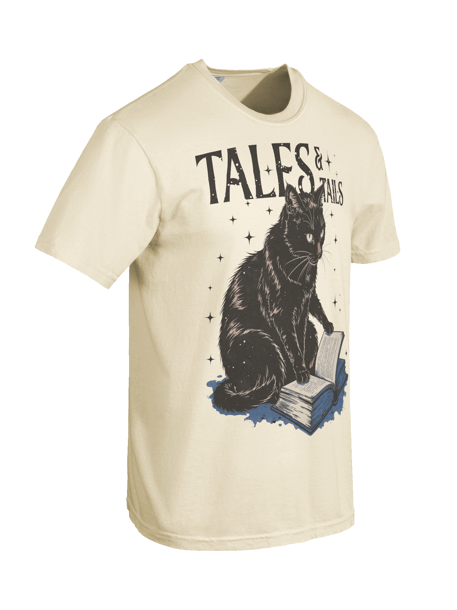 The "Tales & Tails" Book Cat Heavy Weight T-shirt product image (5)