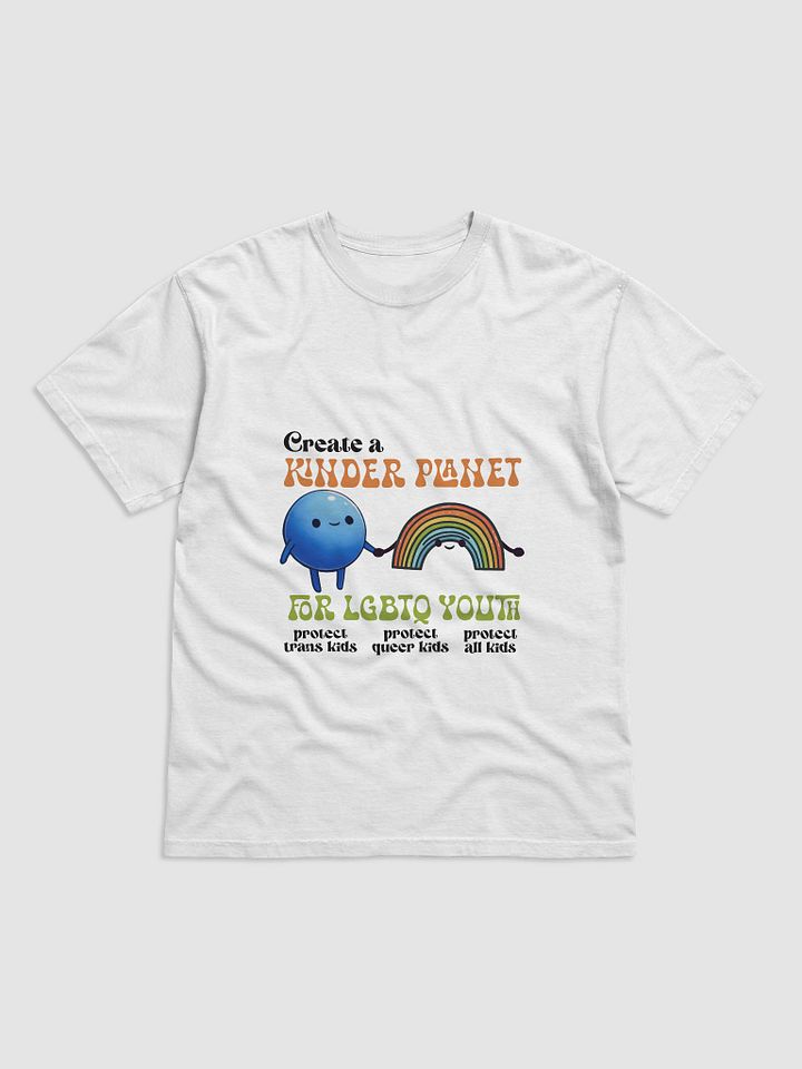 Create a kinder planet T-shirt product image (1)