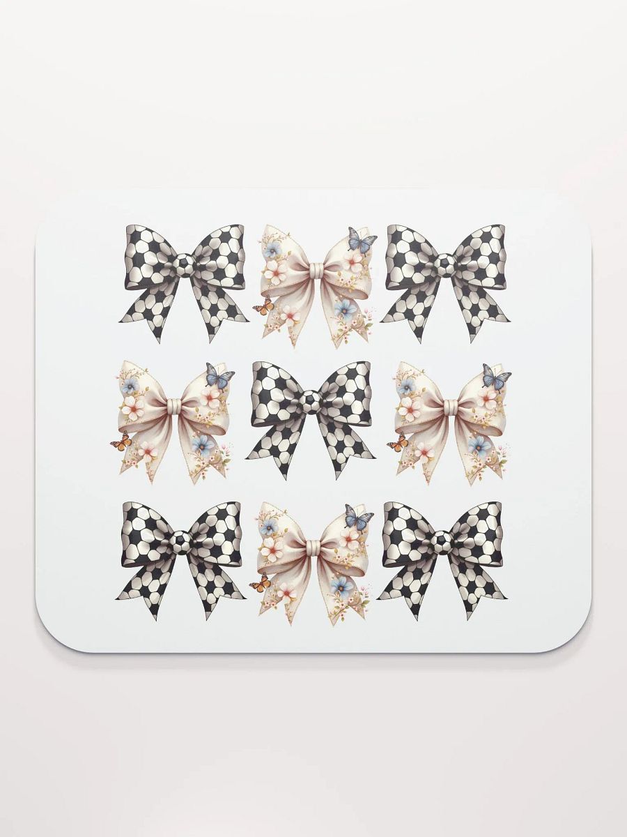 Spring Bows Soccer Charming Grid Mouse Pad product image (1)